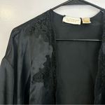 Victoria's Secret Vintage Victoria Secret Black Satin lace Gold Label Robe One Size Photo 2