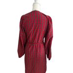 Old Navy  Red Plaid Wrap Holiday Dress Size Medium Tall Photo 7