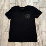 ZARA women's small black studded cotton t-shirt Photo 4