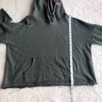 Betsey Johnson Gray Embroidered Floral Distressed Cropped Hoodie Sweater Photo 7