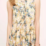 Anthropologie Floreat Anafa Tiered Tank Top Orange Floral Print, Size 0 Photo 0