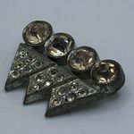 Vintage Antique Art Deco Small Silver and Rhinestone Brooch Photo 2