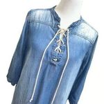 Cloth & Stone L chambray denim dress tie Photo 5