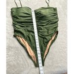J.Crew  One Piece Swimsuit Women's Plus 22 Olive Green Ruched Sweetheart Neckline Photo 7