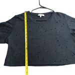 IRO Size S Clara Thrashed Boxy Crop Tee Shirt Black 100% Linen Grunge Rocker Emo Photo 9