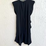 Red Valentino black crepe envers ruffle sleeveless dress IT 44 / US 8 Photo 4