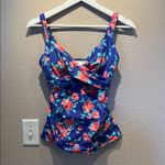 Lands End Women’s Galaxy Blue Blossom Floral Tankini Top New Size 4 Photo 1