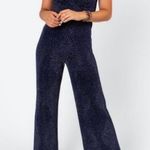Blue Rain  Francesca's  boutique Blue sparkle glitter jumpsuit size small Photo 2