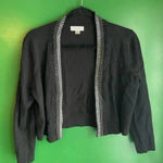 Calvin Klein CLEARANCE!! Crop Cardigan Bling Rhinestones Black Size Large EUC! Photo 0