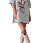 Oversized Nashville Music Tee Sz Medium Grey Distressed T Shirt Short Sleeve Gray Photo 2