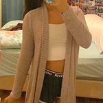 Maroon And White Striped Cardigan Red Size M Photo 0