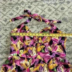 Vicky Tiel. NEW Bright Floral Halter Fit & Flare Sundress. Size Large Pink Photo 7