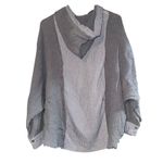 POL  Textured Waffle Knit Oversized Top Embroidered Medium Boho Grunge ~FLAW Photo 6