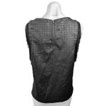 Design Lab  Black Textured Sleeveless Fringe Crewneck Chic Tunic Tank Top Size M Photo 2