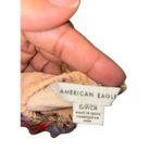 American Eagle  Cottagecore floral high neck linen blend pink crochet trim blouse Photo 2