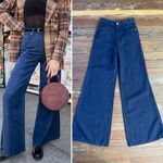 Free People  We The Free Linen Blend Super Hi Rise Wide Leg Denim Jeans Sz 24 🧡🎀 Photo 3