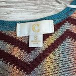 Chanel C by Bloomingdales Women's Sleeveless Cardigan Vest S SM Small Teal Multicolor Photo 5