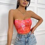 SheIn Tie Dye Corset Top Photo 5