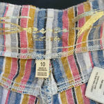 7 For All Mankind Striped Linen Wide Leg Pants Women's Size 10 Multicolor Ankle Photo 13