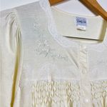 Vanity Fair Vintage  House Coat Snap Front Women’s Large Pale Yellow Embroidery Photo 2