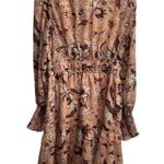 o.p.t. Pink Multi Color Floral Design V Neck Ruched Waist Size XS Photo 1