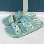 Crocs  Classic Marbled Tie-Dye Sandal‎ mint green aqua unisex mens 8 women’s 10 Photo 1