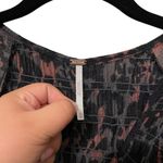 Free People  FP Dark Romance Animal Print Tunic Top Dark Combo Smocked Size XS Photo 3