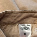 Just Black Denim Women’s M Odyssey Khaki Mini Skirt Tan Raw Hem Button Fly NWT Photo 3