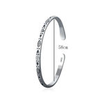Boutique Boho Engraved 925 Sterling‎ Silver Cuff Bracelet, 58cm Adjustable Photo 6