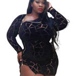 Black Plus Size Bodycon/ Mini/ Party/ Assymmetrical Zip Dress Black Photo 0