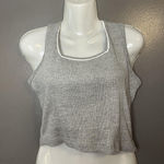 Bravo Tank Top Womens Medium Gray Ribbed Cropped 100% Cotton Shirt Casual Photo 0