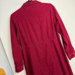 Vintage 90s FADS Corduroy Shirt Dress Sz 14 Red Button Front Long Sleeves Photo 10