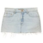 MOTHER Snacks The Fun Dip Micro Cut Mini Skirt Blue Slushie Sz 30 Raw Hem Grunge Photo 2