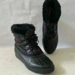 Sorel Vintage Kaufman 90s Women Sz 8 Black Ankle Lace Up Duck Snow Boots Canada Photo 0