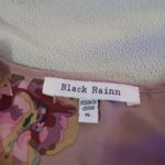Black Rainn  womens sheer tan floral blouse size Petite Large Photo 1