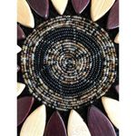 Black Woven Structured Wooden Daisy with Beading African Tote Bag Photo 8