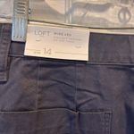 NWT LOFT Outlet Women's Gray Wide Leg Cropped Pants Size 14 Minimalist Neutral Photo 3
