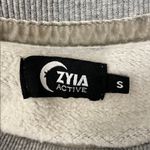 Zyia  Active Gray Mountain Patch Crew Neck Sweatshirt Photo 3