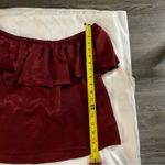 Urban Outfitters  Maroon Off Shoulders Ruffle Accent Top M Casual Fall Classic Photo 4