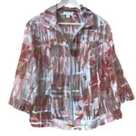 Coldwater Creek Classic Semi-Sheer Stained Glass Print Blazer Size 1X Photo 0