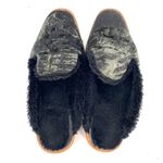 Free People Butterfly Effect Faux Fur Crushed Velvet Mules Green Womens Size 38 Photo 3
