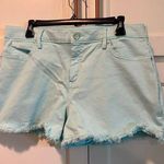 Lilly Pulitzer aqua cut off Jean short EUC size 12 summer beach Blue Photo 0