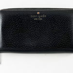 Kate Spade  Pebbled Leather Rectangle Zip Around Wallet Black Photo 0