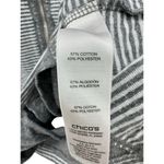 Chico's Jacket Womens 2 Large Gray Striped Full Zip Cowl Neck Pockets Drawstring Photo 2