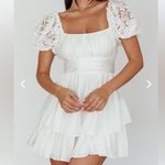 Selfie Leslie  Hold My Halo Lace Sleeve Romper White medium NWT Photo 4