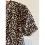 J.Crew Cheetah Print Short Sleeve Blouse Size XS Black Brown Photo 4