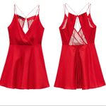 ZARA NWT  SILKY POLKA DOT LACE UP MINI DRESS BLOGGERS FAV RED SMALL Photo 7