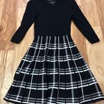 BCX Black Woman’s Dress With White And Gray Skirt Photo 0