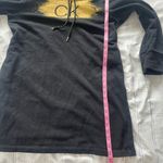 Calvin Klein Black Gold Hoodie Dress Midi CK Logo Women’s L Pullover Sweatshirt Photo 9