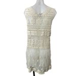 Sunday in Brooklyn  Cream Crochet Embroidered Cover Up Mini Tank Shift Dress Sz S Photo 1
